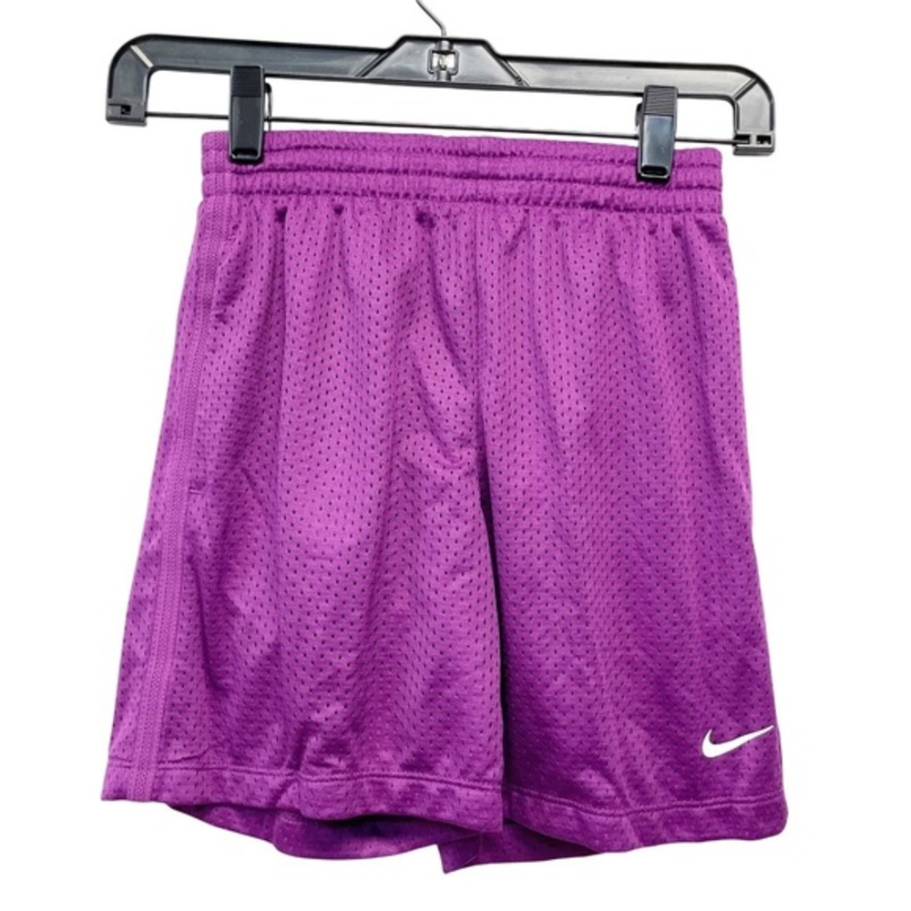 Nike Big Kids' Boys Dri-Fit Mesh Standard‎ Fit Shorts Purple Size Small